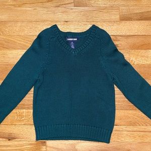 Lands End Little Kids Cotton Modal V-neck Sweater